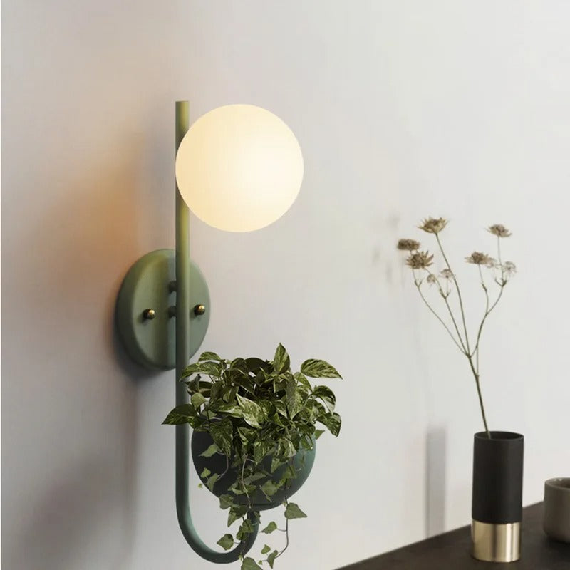 applique murale avec plante