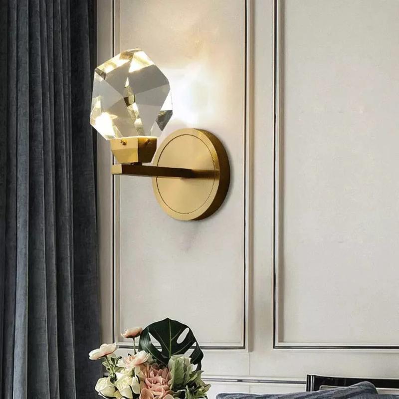 applique murale lanterne interieur en or moderne