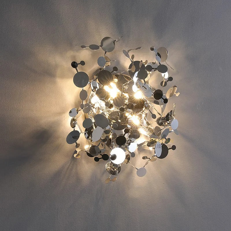applique murale feuillage chrome