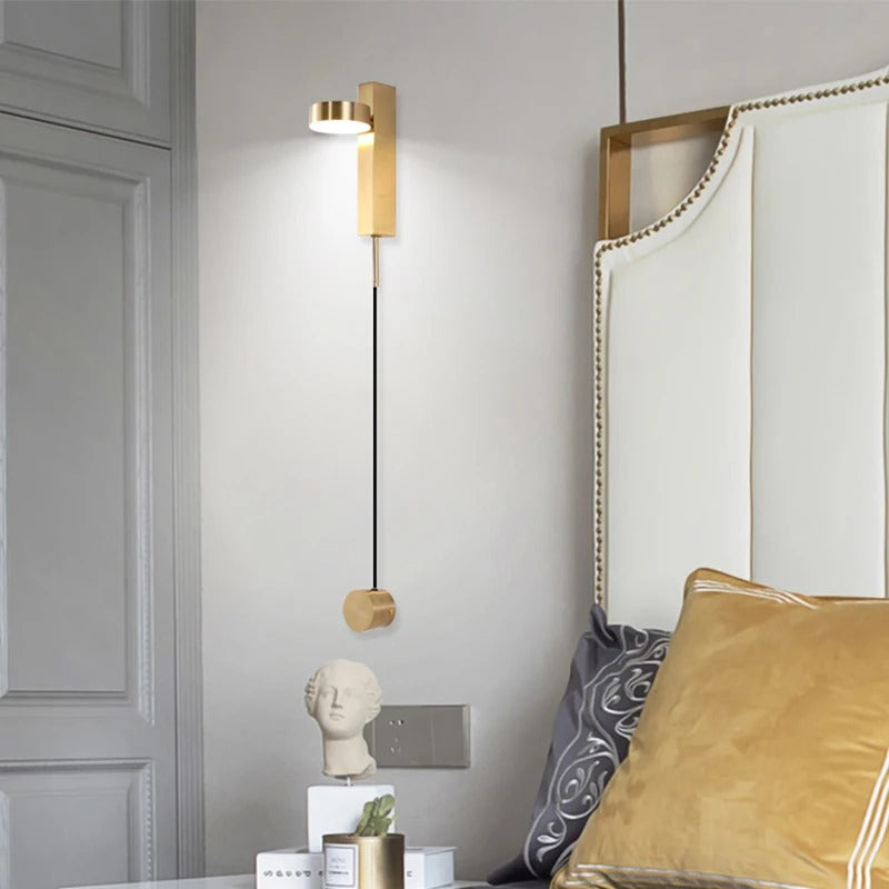 applique Murale barre led dorée chambre moderne