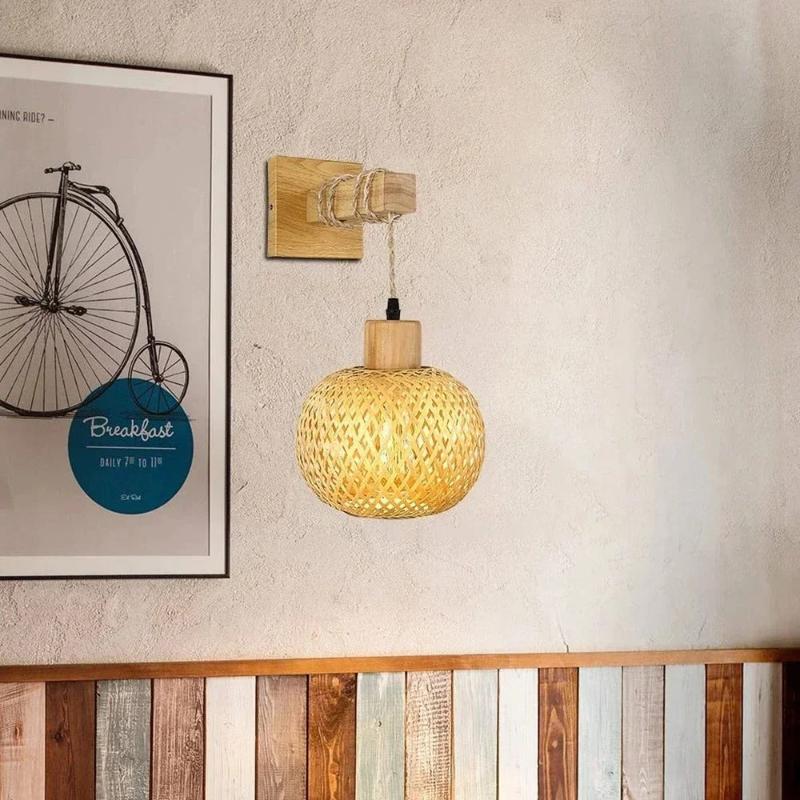 applique murale corde et bois espace moderne