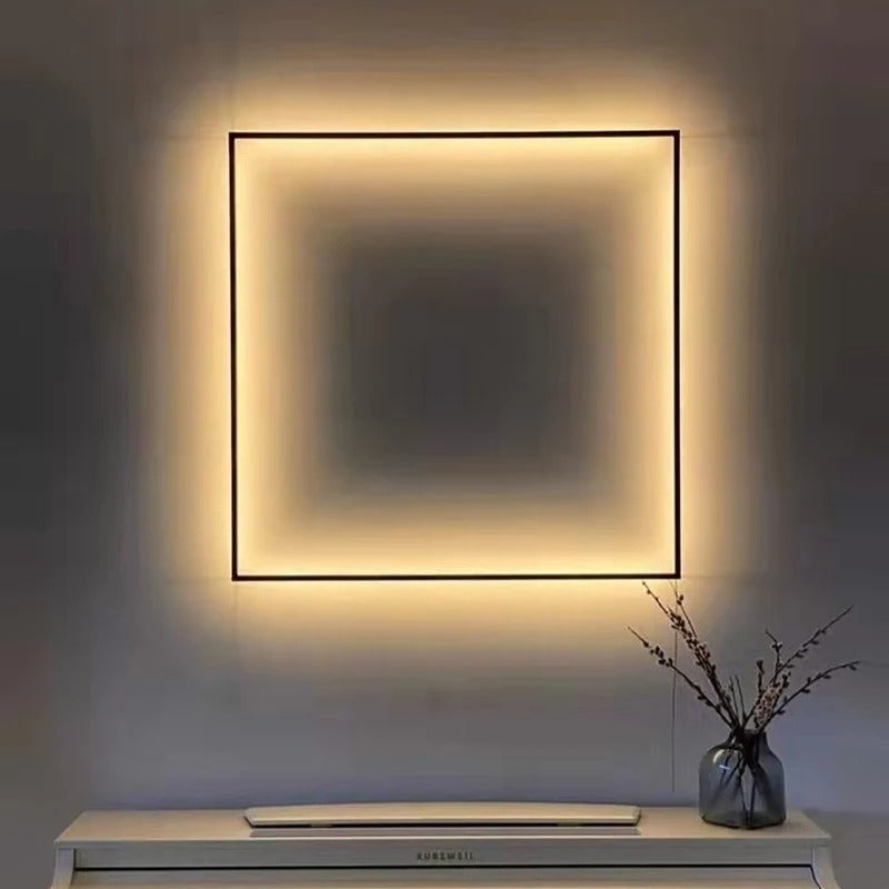 applique murale carrée noire led salon